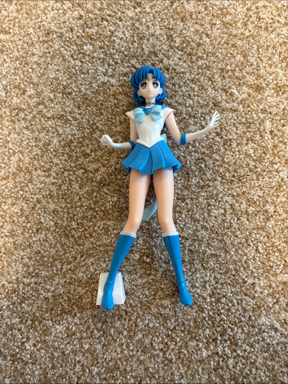 Blue Sailor Moon Mercury Girl Anime Figure - Blue & White